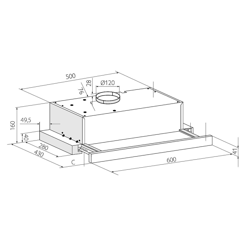 Встраиваемая вытяжка Hogan 600