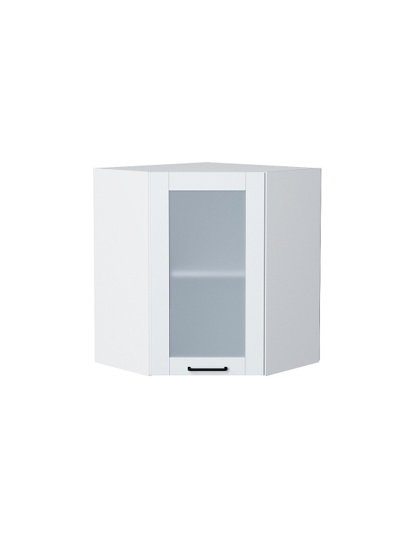 Шкаф верхний угловой остекленный Флэт Плюс