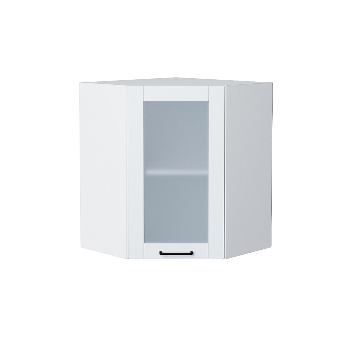 Шкаф верхний угловой остекленный Флэт Плюс