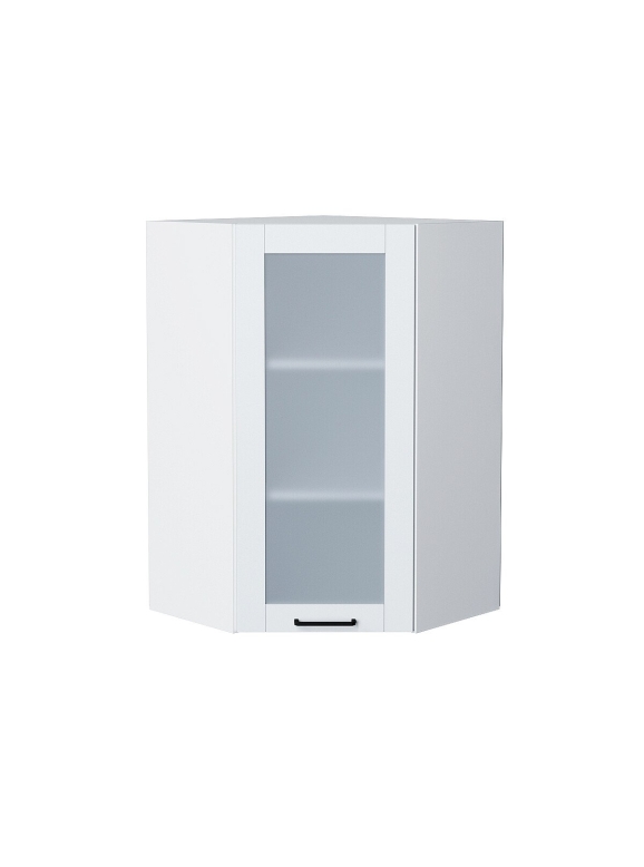 Шкаф верхний угловой остекленный Флэт Плюс