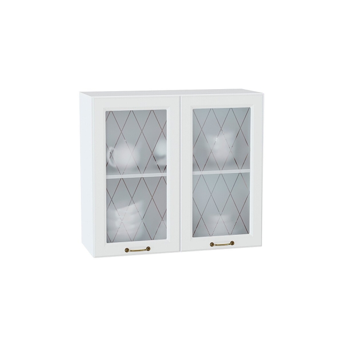 Шкаф верхний с 2-мя остекленными дверцами Ницца