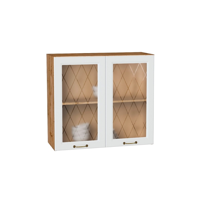 Шкаф верхний с 2-мя остекленными дверцами Ницца