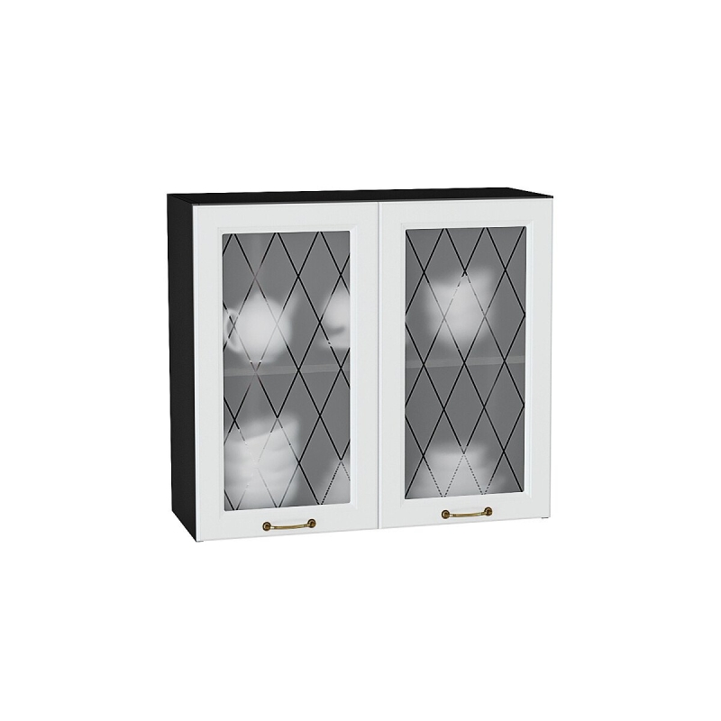 Шкаф верхний с 2-мя остекленными дверцами Ницца