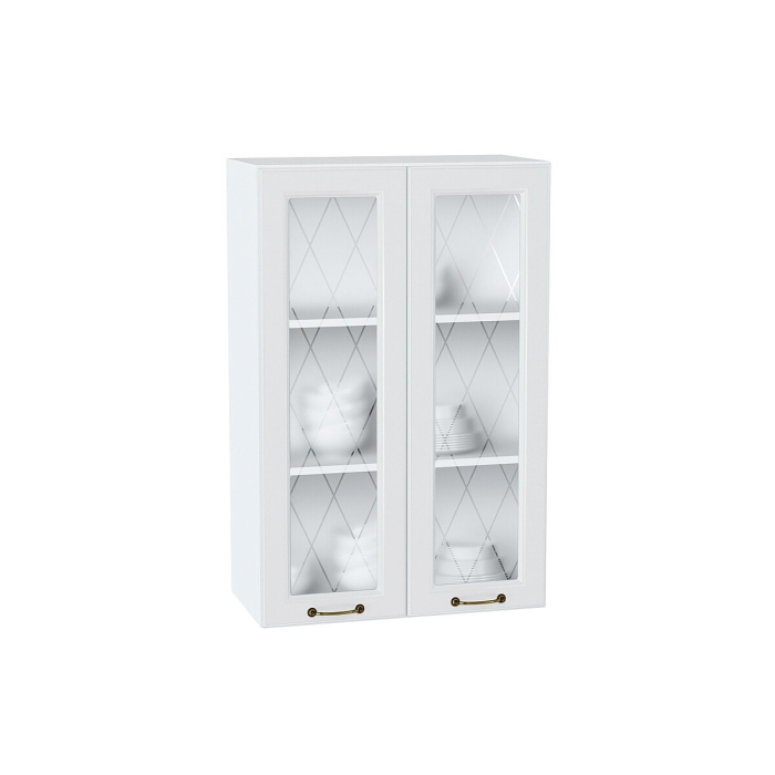 Шкаф верхний с 2-мя остекленными дверцами Ницца