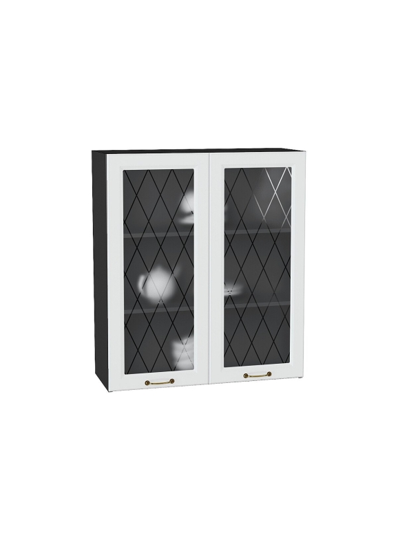 Шкаф верхний с 2-мя остекленными дверцами Ницца