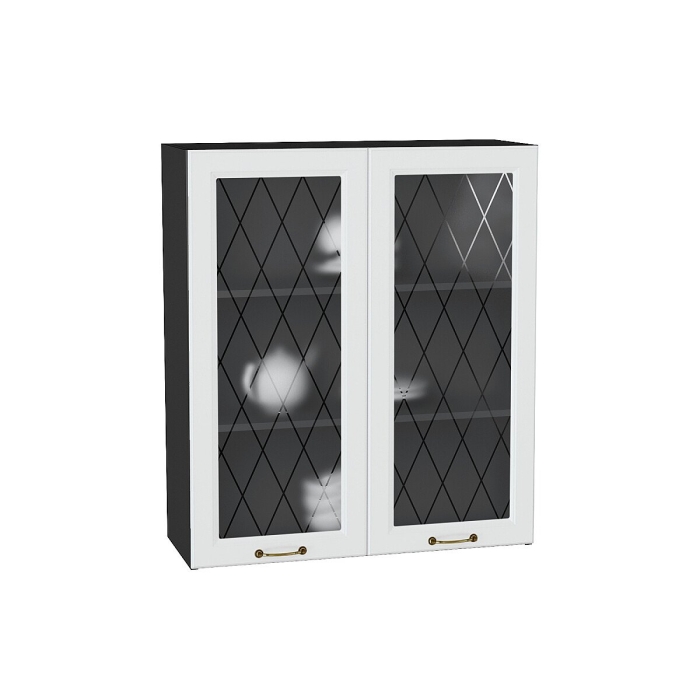 Шкаф верхний с 2-мя остекленными дверцами Ницца