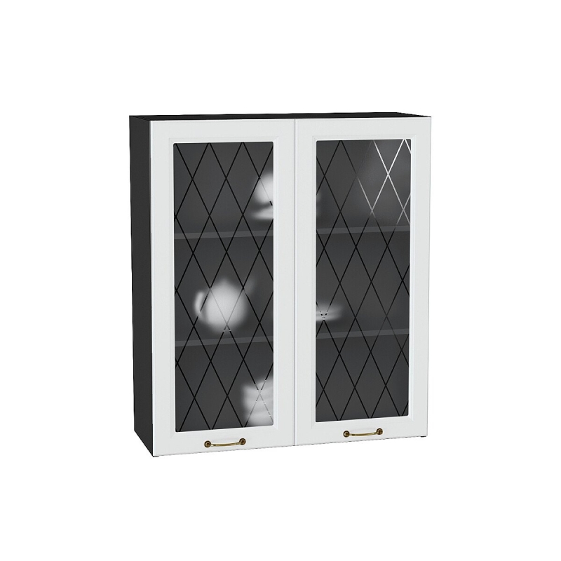 Шкаф верхний с 2-мя остекленными дверцами Ницца