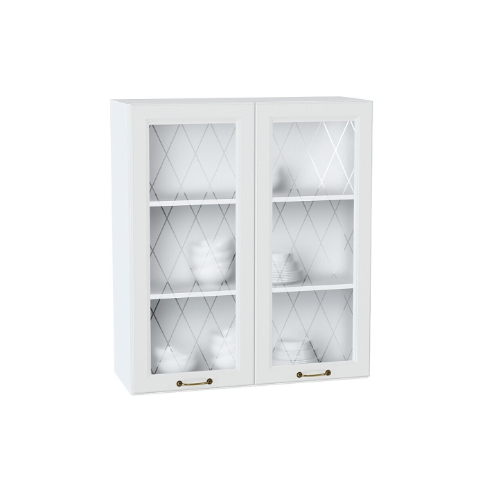 Шкаф верхний с 2-мя остекленными дверцами Ницца