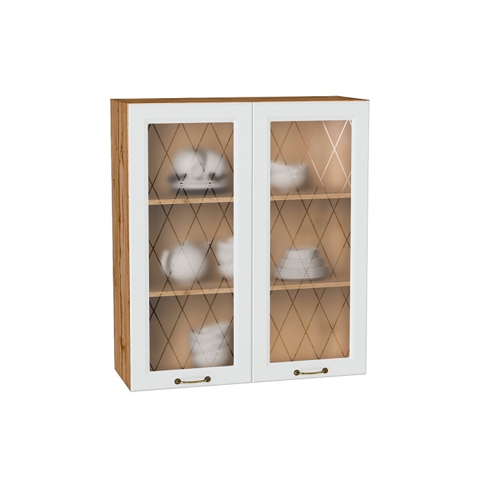 Шкаф верхний с 2-мя остекленными дверцами Ницца