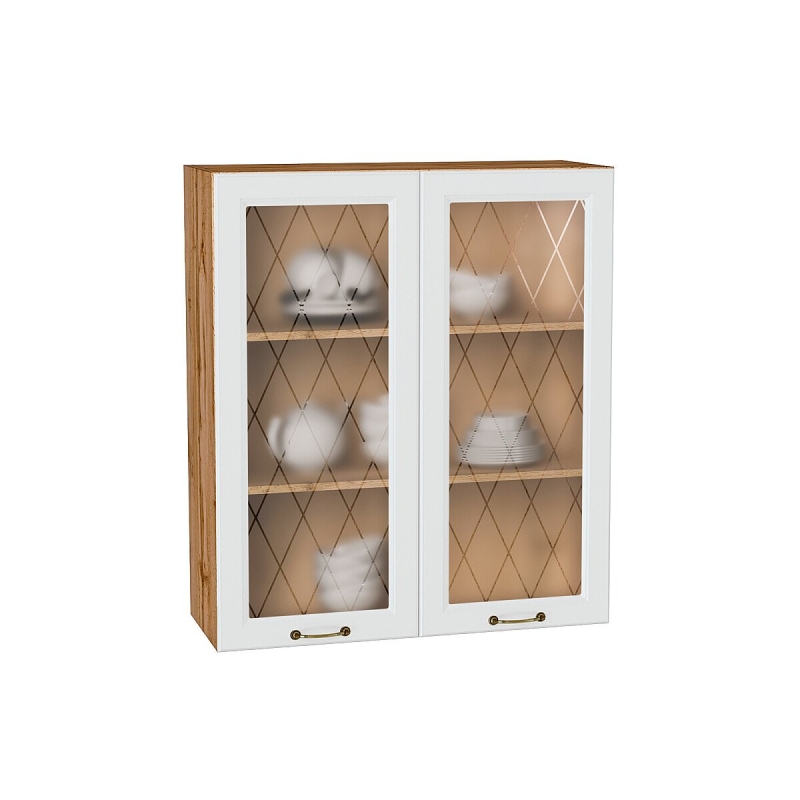 Шкаф верхний с 2-мя остекленными дверцами Ницца