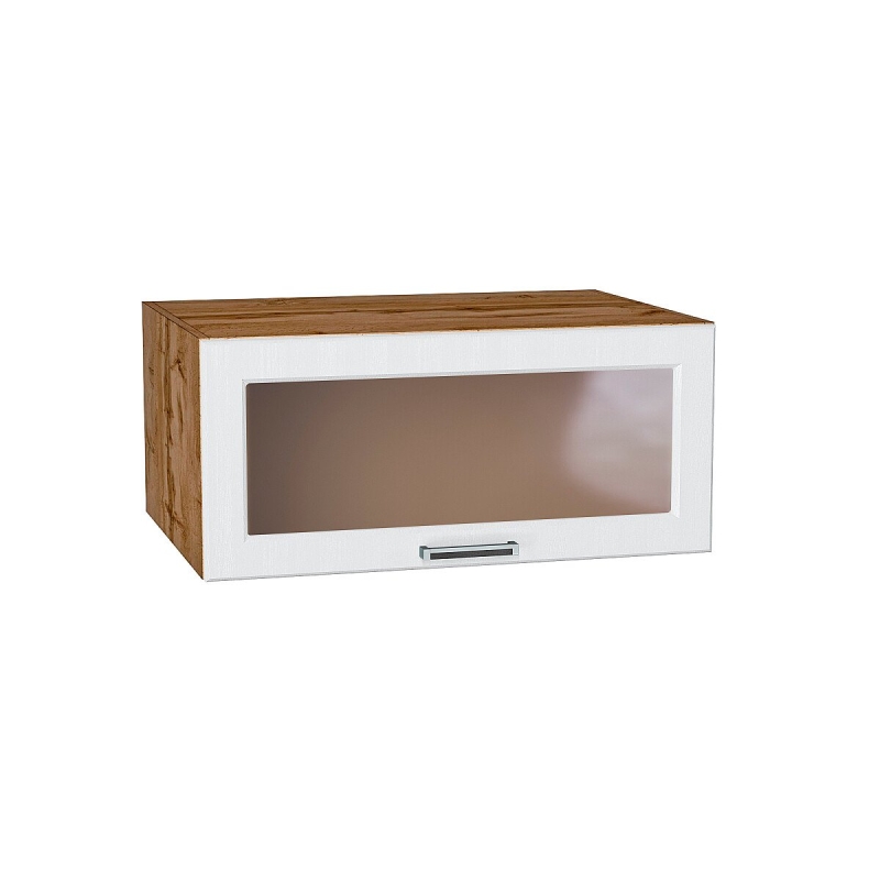 Шкаф верхний горизонтальный остекленный глубокий Прага