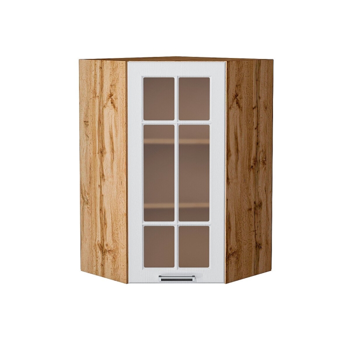 Шкаф верхний угловой остекленный Прага