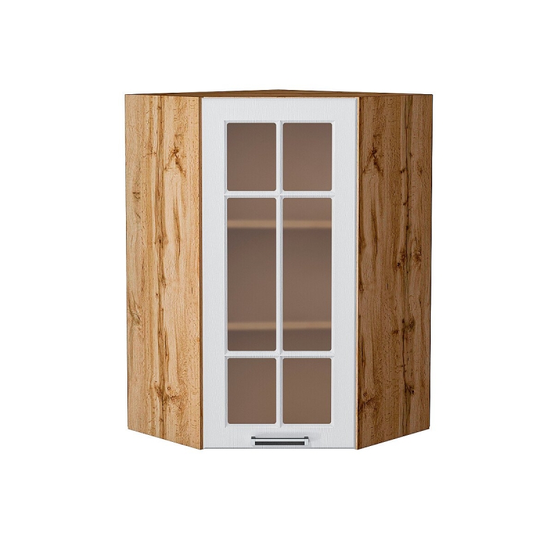 Шкаф верхний угловой остекленный Прага