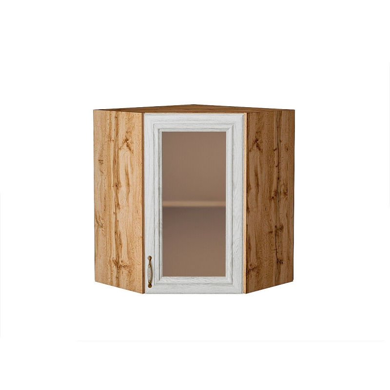 Шкаф верхний угловой остекленный Шале