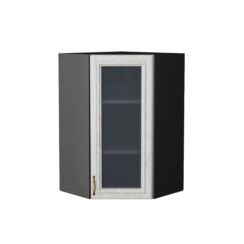 Шкаф верхний угловой остекленный Шале