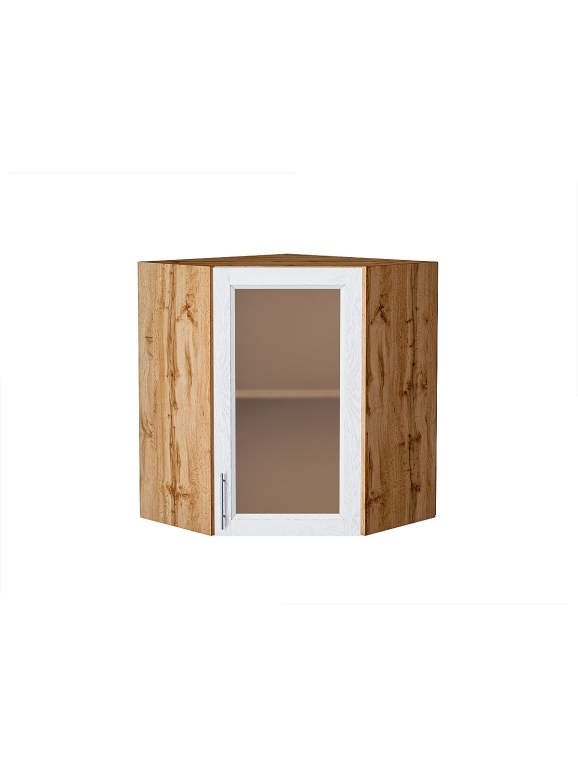 Шкаф верхний угловой остекленный Сканди