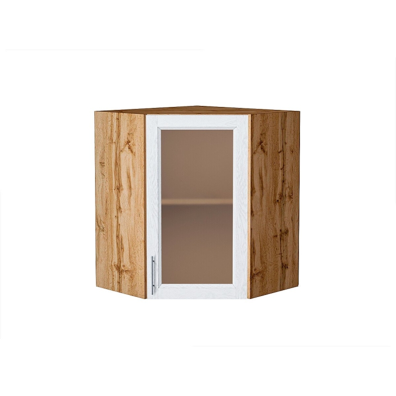 Шкаф верхний угловой остекленный Сканди