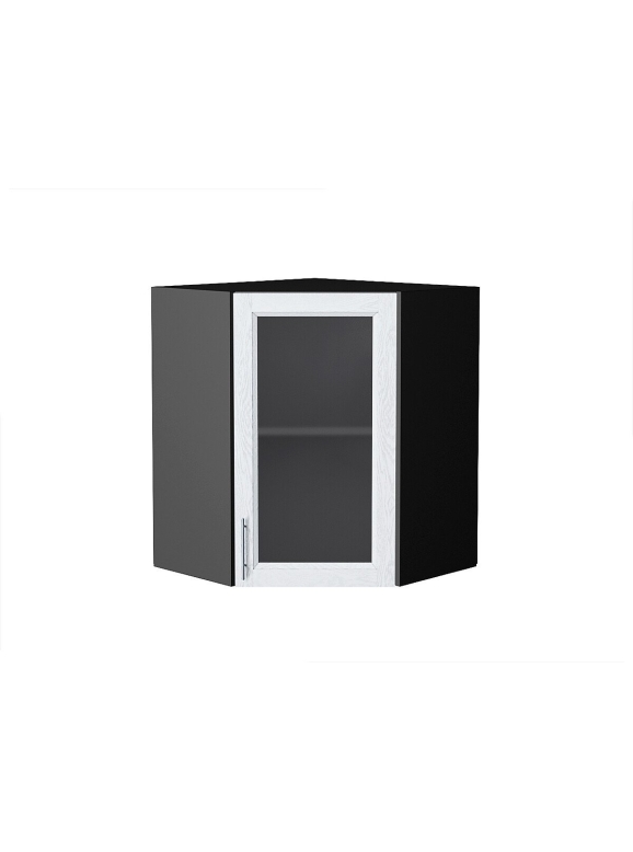 Шкаф верхний угловой остекленный Сканди