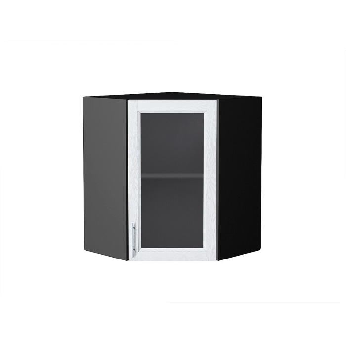 Шкаф верхний угловой остекленный Сканди