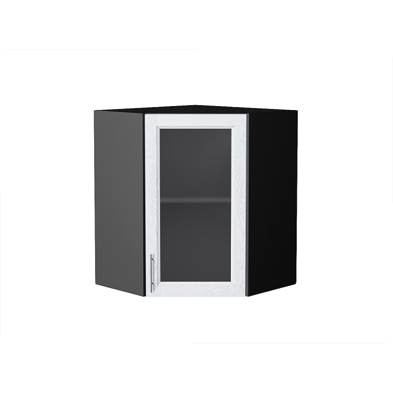 Шкаф верхний угловой остекленный Сканди