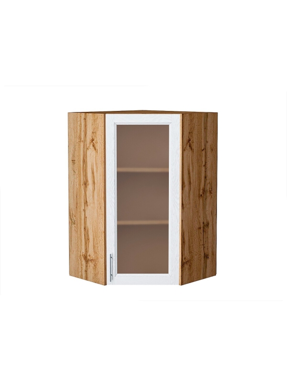 Шкаф верхний угловой остекленный Сканди