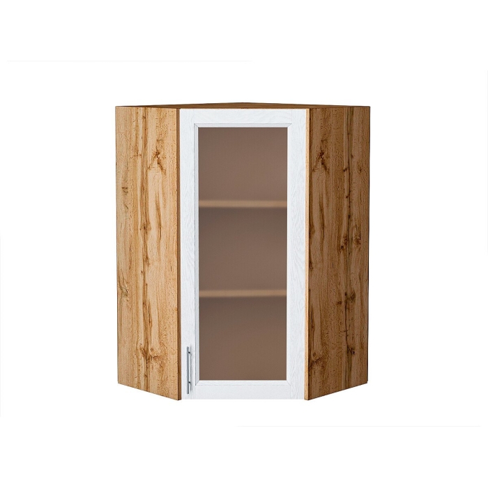 Шкаф верхний угловой остекленный Сканди