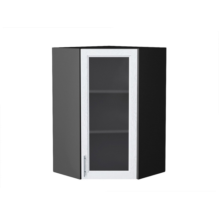 Шкаф верхний угловой остекленный Сканди