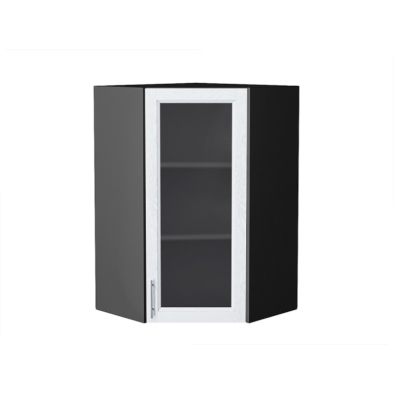 Шкаф верхний угловой остекленный Сканди