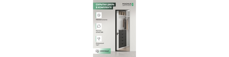 Скрытая дверь Invisible REVERS с зеркалом