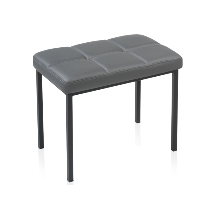 Банкетка Дион кожзам темно-серый / черный матовый