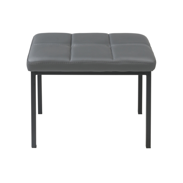 Банкетка Дион кожзам темно-серый / черный матовый