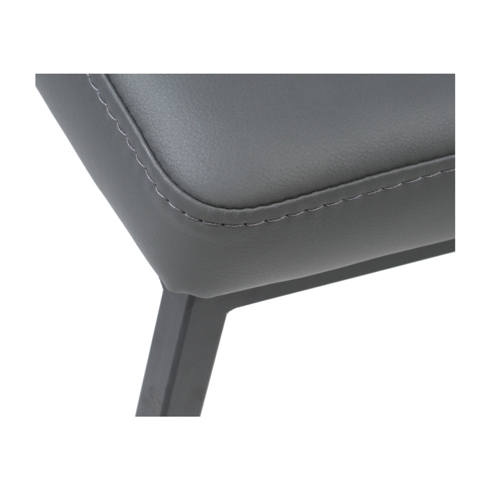Банкетка Дион кожзам темно-серый / черный матовый