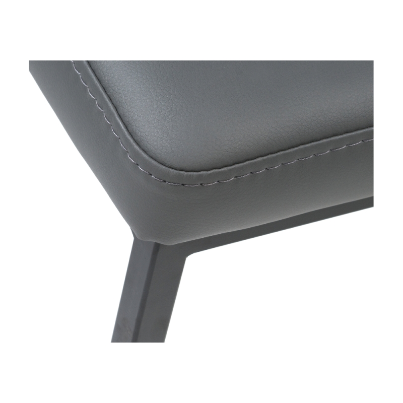 Банкетка Дион кожзам темно-серый / черный матовый