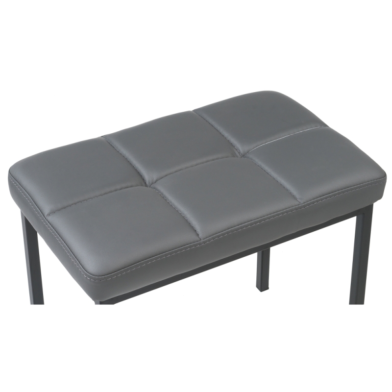 Банкетка Дион кожзам темно-серый / черный матовый