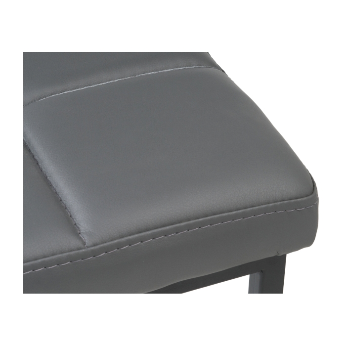 Банкетка Дион кожзам темно-серый / черный матовый