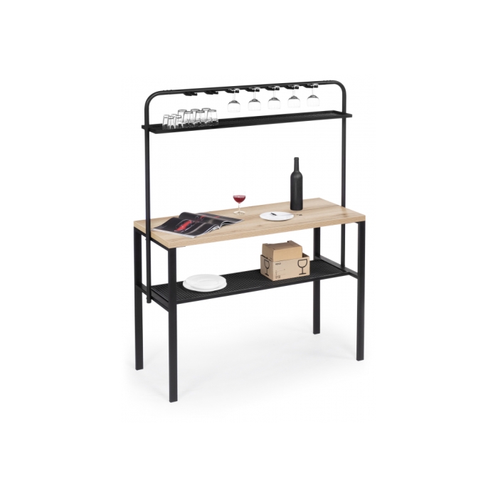 Барный стол Нари 120х50х171 делано / черный матовый