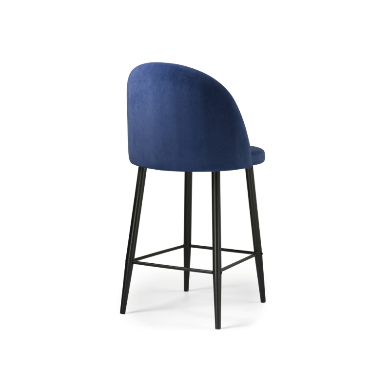 Барный стул Амизуре темно-синий / черный матовый