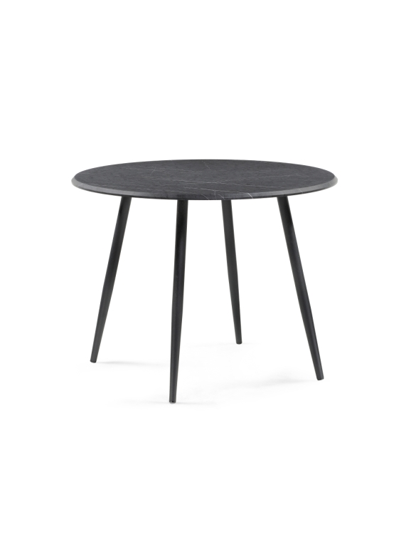 Деревянный стол Абилин 100х76 мрамор черный / черный матовый