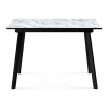 Стеклянный стол Агни 110(140)х68х76 мрамор белый / черный матовый