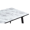 Стеклянный стол Агни 110(140)х68х76 мрамор белый / черный матовый