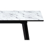 Стеклянный стол Агни 110(140)х68х76 мрамор белый / черный матовый