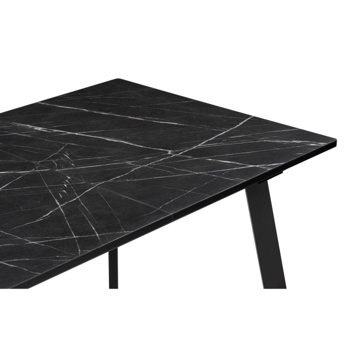 Деревянный стол Агни 110(140)х68х76 файерстоун / черный матовый