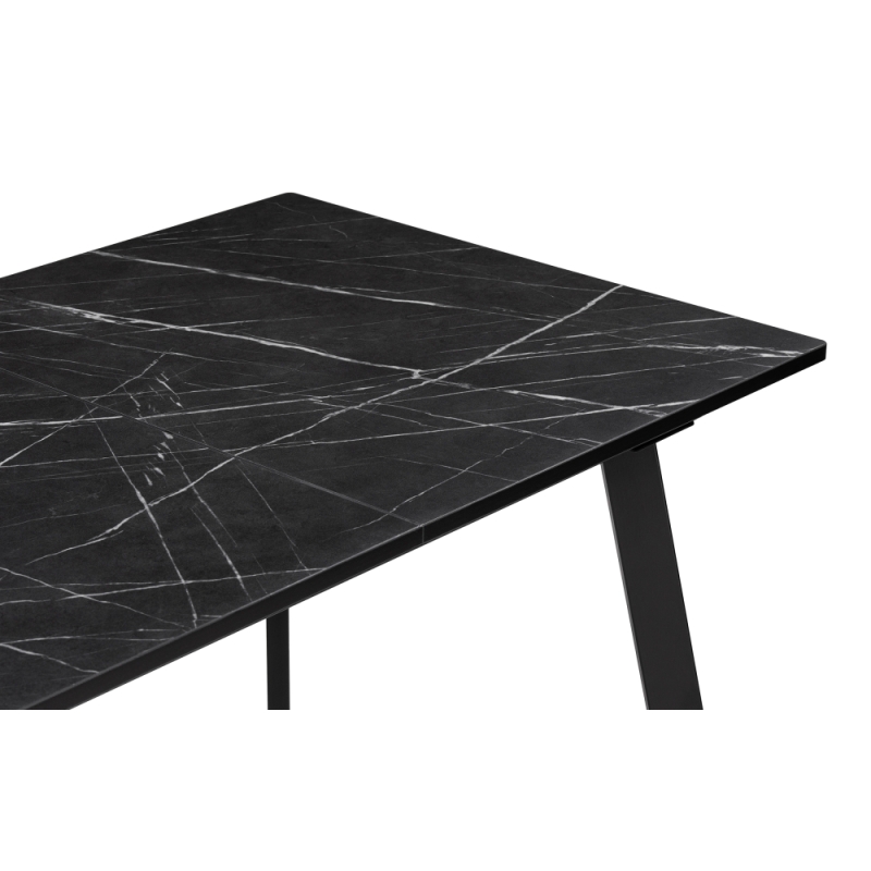 Деревянный стол Агни 110(140)х68х76 файерстоун / черный матовый