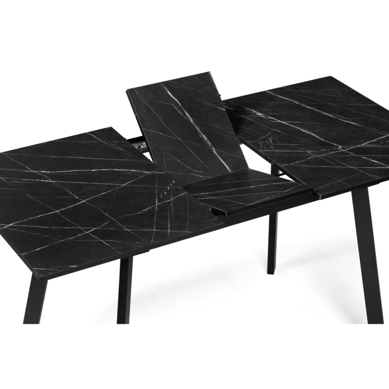 Деревянный стол Агни 110(140)х68х76 файерстоун / черный матовый