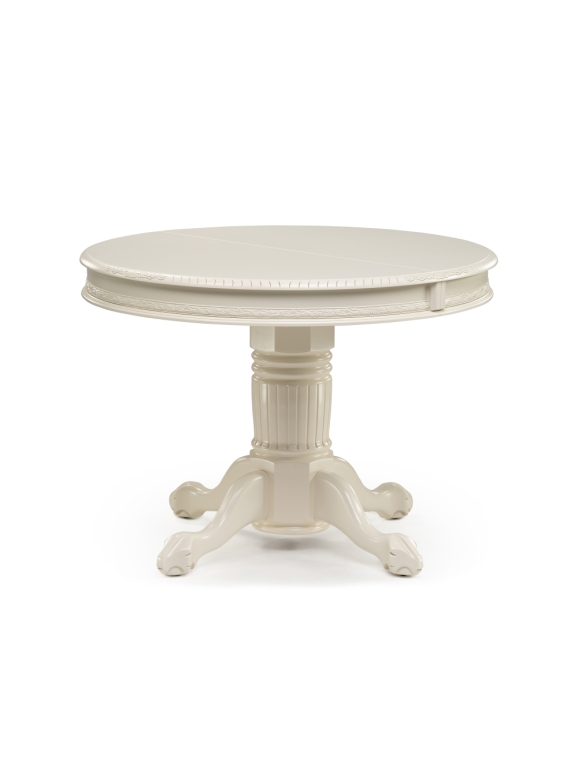 Деревянный стол Альфред 110(160)х110х80 слоновая кость