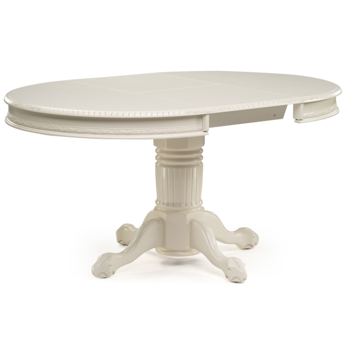 Деревянный стол Альфред 110(160)х110х80 слоновая кость