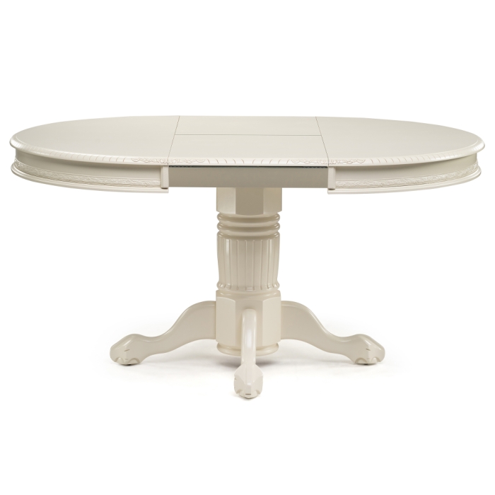 Деревянный стол Альфред 110(160)х110х80 слоновая кость