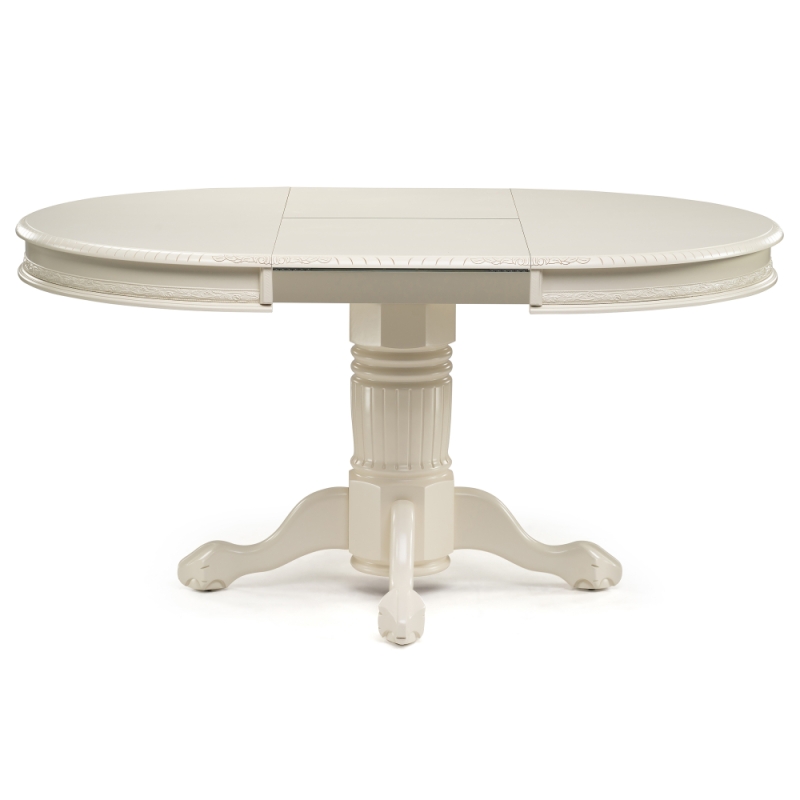 Деревянный стол Альфред 110(160)х110х80 слоновая кость