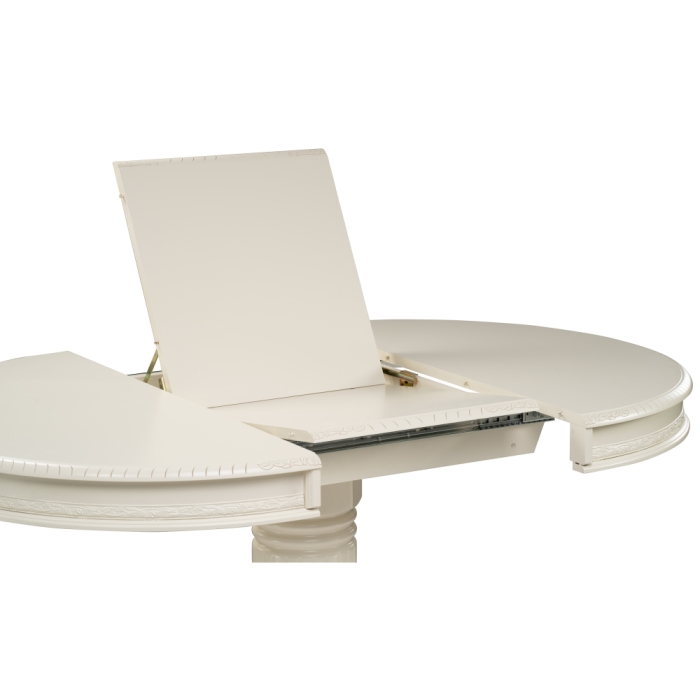 Деревянный стол Альфред 110(160)х110х80 слоновая кость