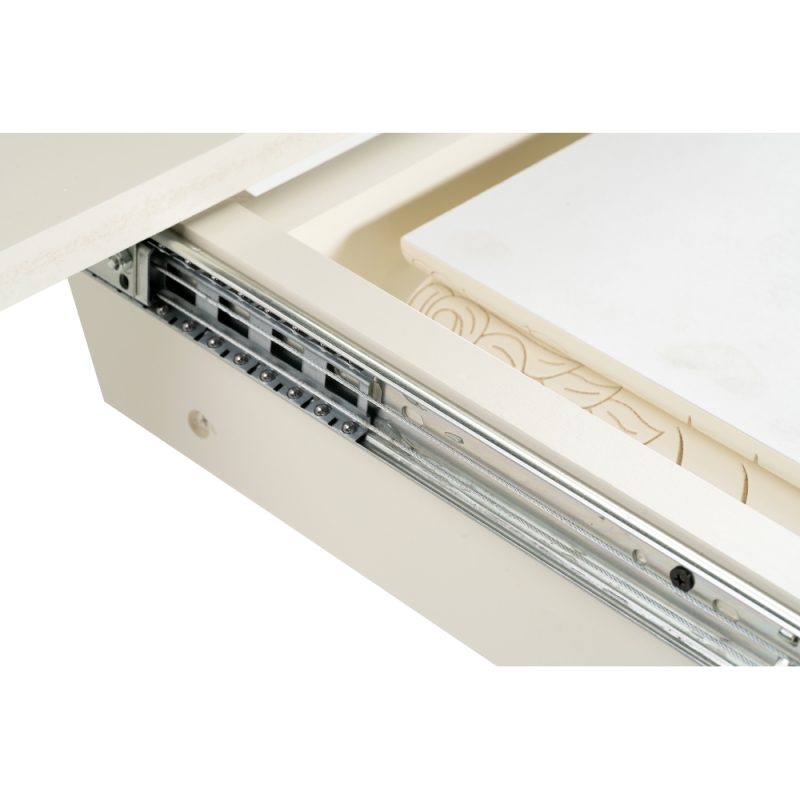 Деревянный стол Альфред 110(160)х110х80 слоновая кость